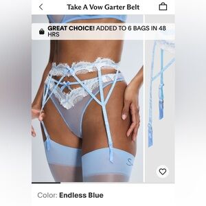 New with tags! Savage x Fenty take a vow blue garter belt size large